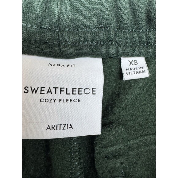 Aritzia Sweat Fleece Cargo Sweatpants Womens XS Green Mega Fit Stretch - Picture 2 of 10